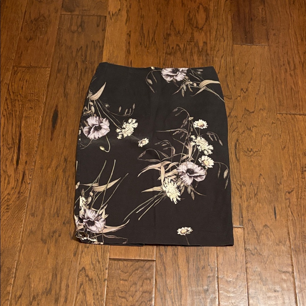 ANTONIO MELANI Black Floral Pencil Skirt